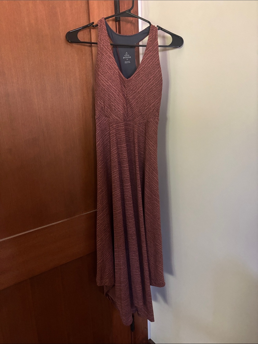 Prana Rust Red Textured Sleeveless High-Low Maxi Dress